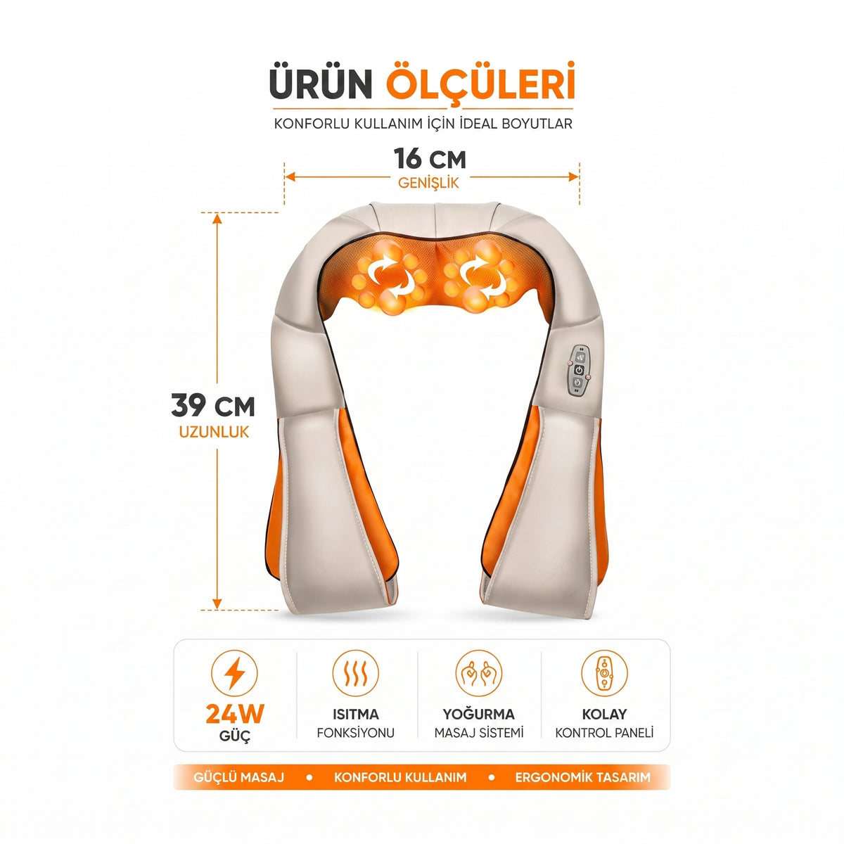 Fenomax Ovmalı Isıtmalı Boyun Bel Omuz Sırt Masaj Cihazı